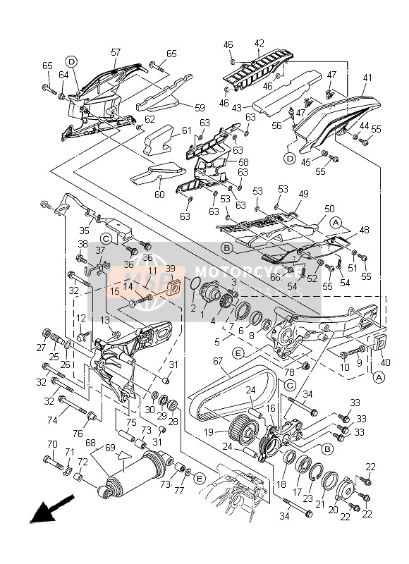 Yamaha XP500 (DNMS) 2015 Rear Arm & Suspension for a 2015 Yamaha XP500 (DNMS)